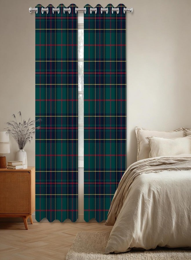 Batmerry Tartan Plaid Blackout Curtains for Bedroom, Green Scottish Fabric Kilt Twill Woven Grommet Top Drapes Thermal Insulated Window Curtains, Set of 2 Panels, 52x84 inches - Image 2